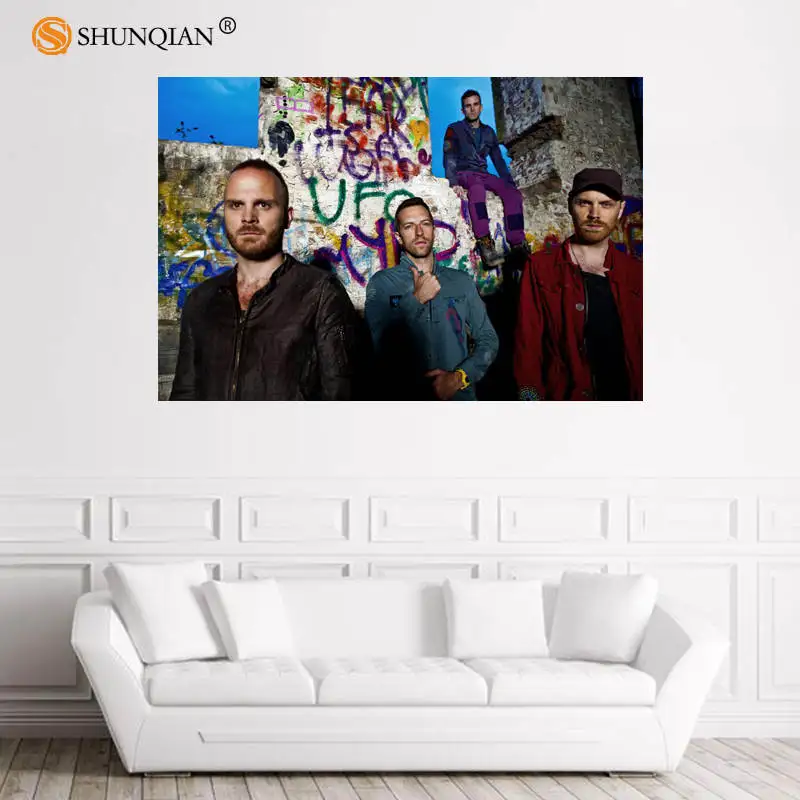 Красивый постер Coldplay на заказ атласный с принтом ткани настенный из шелковой 18 1