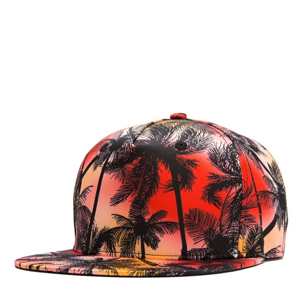 Бейсбол Кепки Регулируемый унисекс 3D кокосовой пальмы печати Snapback шляпе