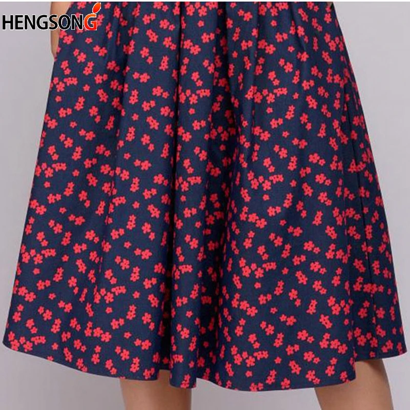 Женская Осенняя одежда Платье трапециевидной формы с принтом и рукавом три