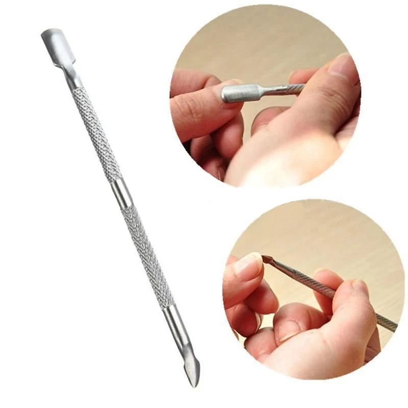 1 шт. двусторонняя пилка для удаления кутикулы нержавеющая сталь|pusher spoon|cuticle