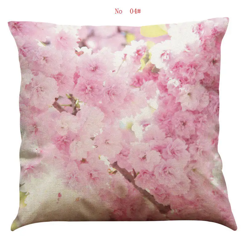 45cm*45cm Pink cherry blossoms pattern linen/cotton throw pillow covers couch cushion cover home decorative pillows | Дом и сад