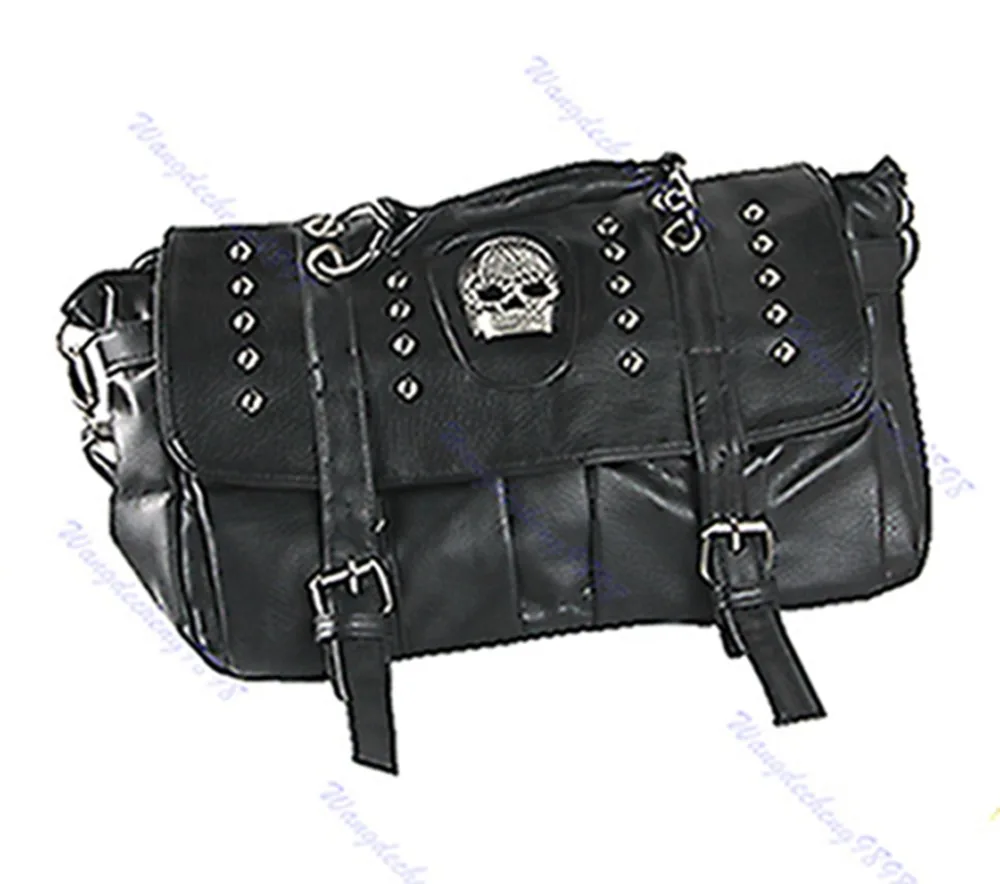 Punk Skull Rivet Shoulder Handbag Pu Leather Hobo Bag School Satchel Women Lady Black Soft New Fasion Hot Sale | Багаж и сумки