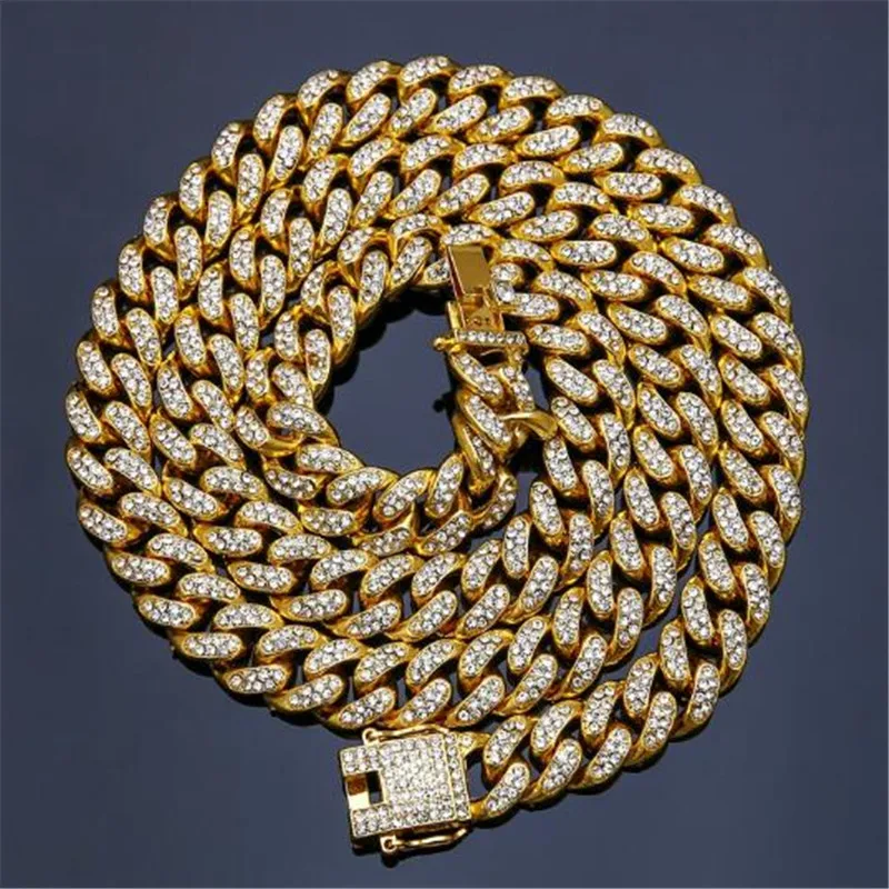 12 5 мм ААА Стразы Iced Out Для мужчин хип-хоп Bling губан ожерелье вымощено цепи Цепочки