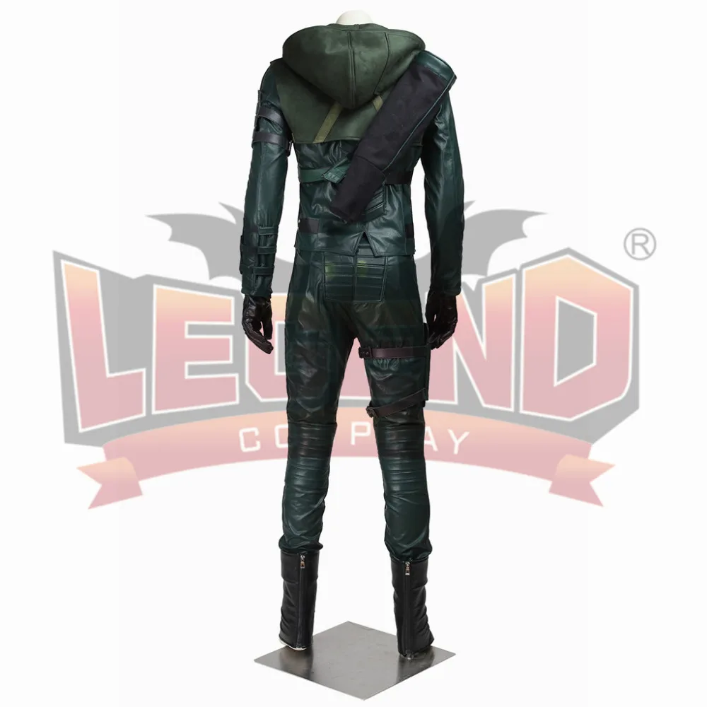 Зеленая Стрела косплей костюм супергероя Оливер Королева кожаный Хэллоуин