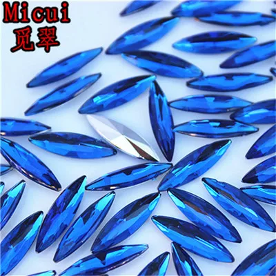 Blue Micui 200 шт 4*15 мм акриловые стразы с конским глазом для одежды, сумок, декоративных изделий ZZ285 - Цвет: Blue
