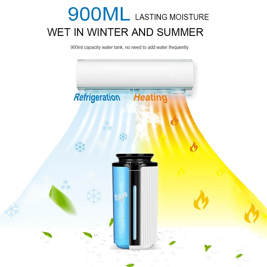 2019 New 900ML Air Humidifier Ultrasonic USB Diffuser Aroma Essential Cool Mist Purifier Oil 7 Color LED Night light ITAS3307A | Бытовая