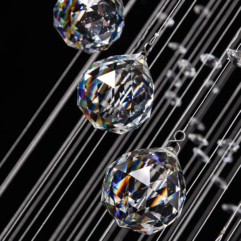 Роскошная хрустальная потолочная осветительная арматура для лобби лестницы