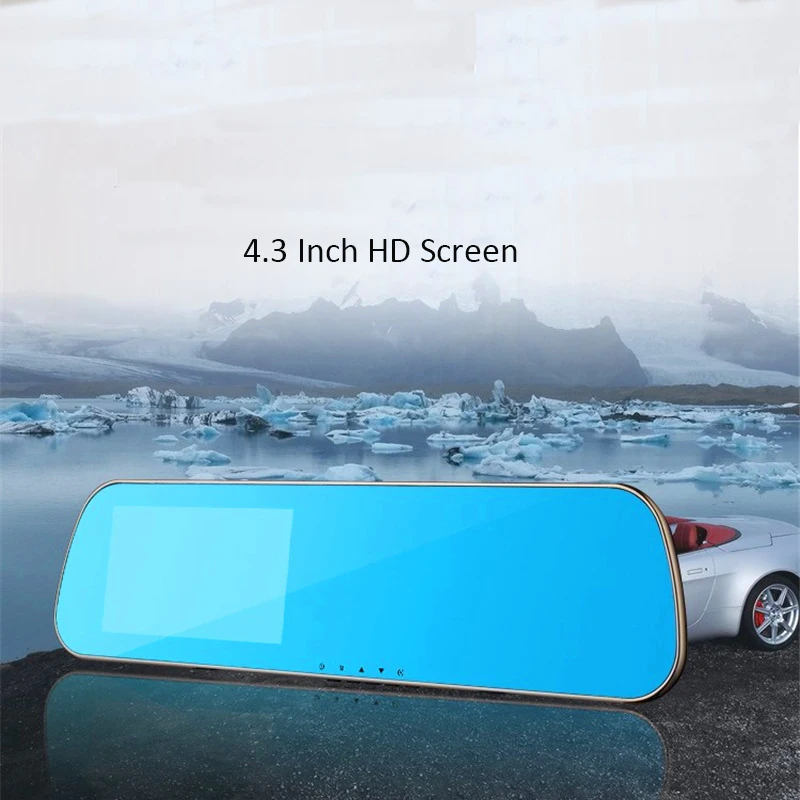 Автомобильный dvr Full HD 1080p 4 3 двойной объектив заднего вида регистраторы