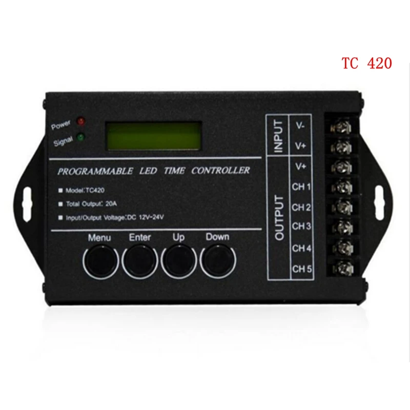 WIF Программируемый RGB LED контроллер TC421 TC420 DC12V/24 V 5 канальный общий выход 20A анод