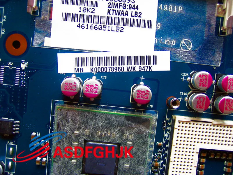 Оригинальный для ноутбука Toshiba Satellite L550 L555 l500 материнская плата K000078960 KSWAA LA 4981P