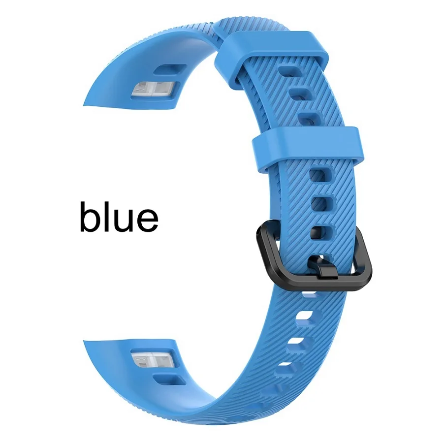 blue New Soft Sport Rubber Replacement Wristbands High Quality Quick Release Silicone Bracelet Strap For Huawei Honor Band 4 - Цвет: blue