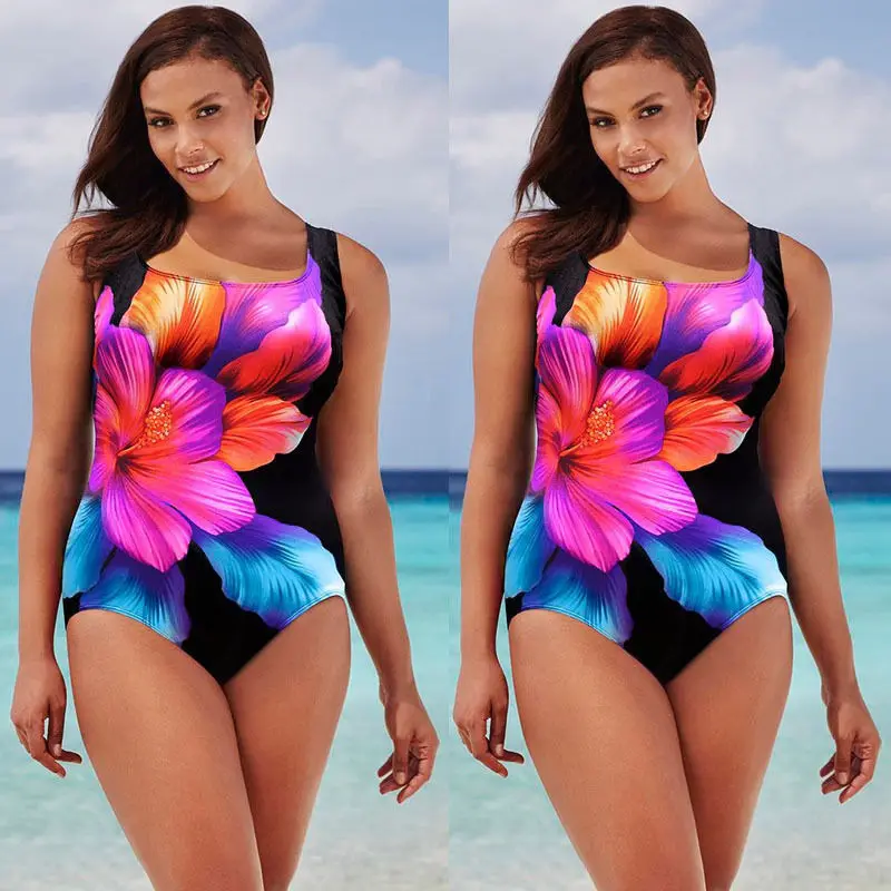 Новинка 2017 женский сексуальный слитный купальник с цветочным принтом бандажный