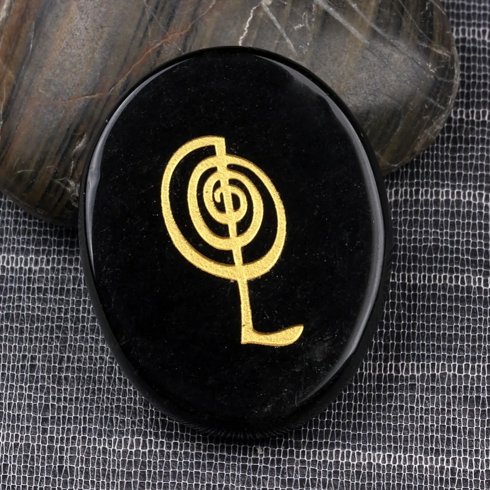 Натуральный черный камень: обсидиан кварцевый кристалл чакры пальмовый с