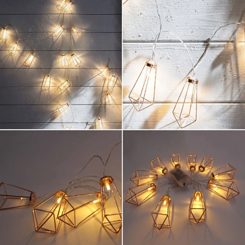 В стиле ретро из железа металла фонарь в форме алмаза светодиодный Сказочный