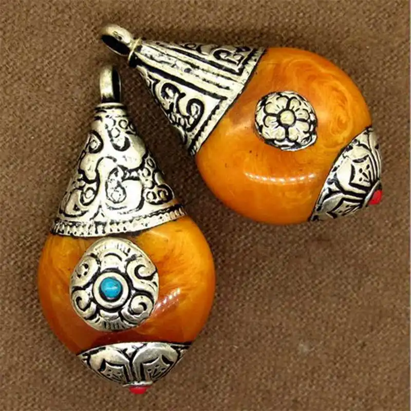 Винтажные Ювелирные изделия из тибетской смолы в Непале с подвеской разных