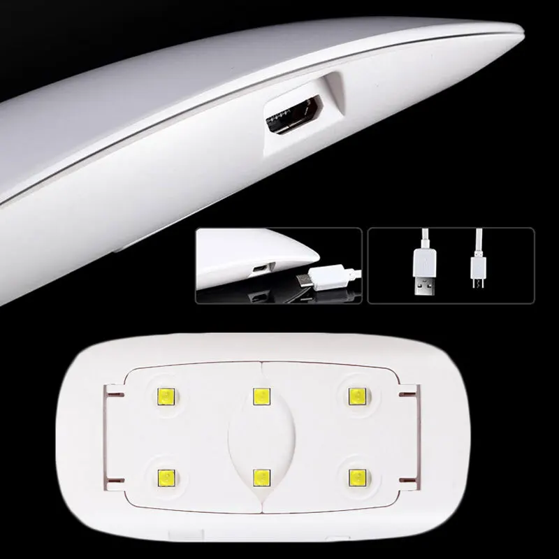 Светодиодная УФ-лампа для сушки ногтей LKE SUNmini 6 Вт портативный usb-кабель домашнего
