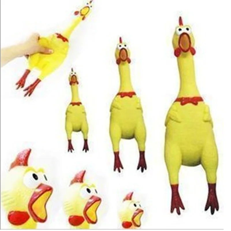 Новая Желтая резиновая игрушка для собак 32 см|novelty chicken|toy funsquawking rubber chicken |