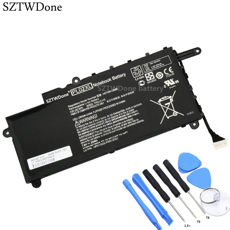 SZTWDone PL02XL ноутбук Батарея для струйного принтера HP Pavilion 11x360 11 n010dx HSTNN DB6B LB6B TPN C115 751681
