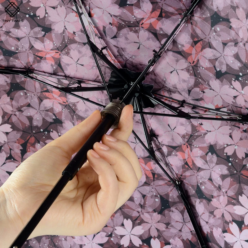 Kidorable зонтик для женщин Человек с ветрозащитный красивые Сакура печати складной