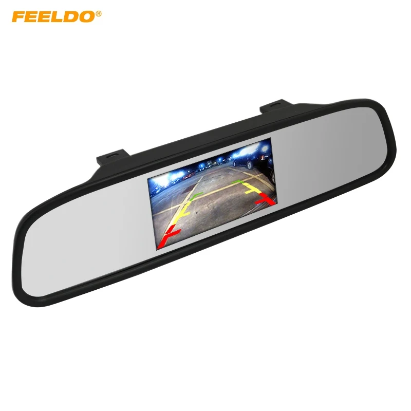 FEELDO 4 3 &quotTFT LCD цифровой автомобильный монитор заднего вида с зеркалом для