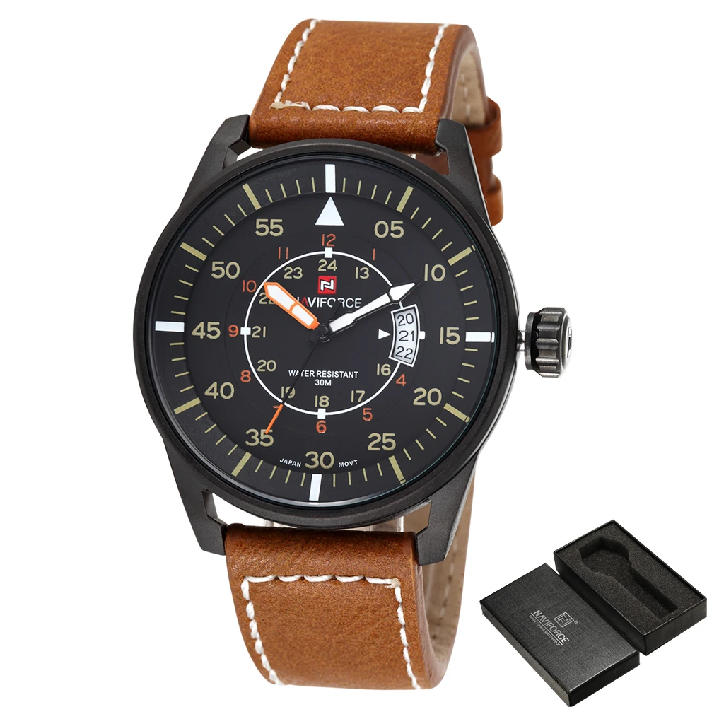 Новый Модный Топ Элитный бренд Naviforce спортивные часы для мужчин кварцевые ультра