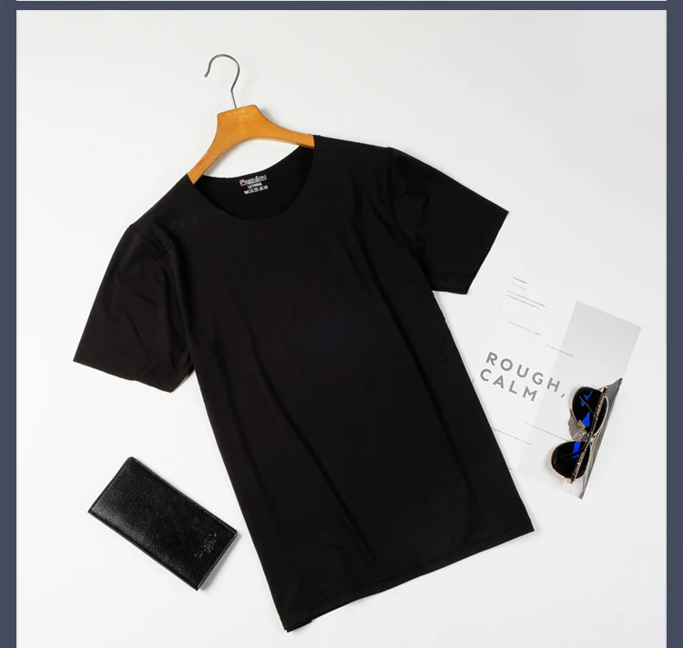 2018 Summer Men's Ice Modal Seamless T-shirt Casual Slim Fashion Brand Short-sleeved Breathable O-neck | Мужская одежда