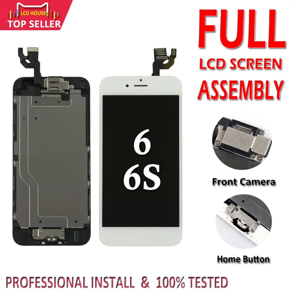 

4.7" Full Set For iPhone 6 6S LCD Display Touch Screen Assembly Replacement Complete For iPhone 6S LCD+Home Button Front Camera