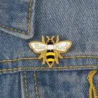qihe jewelry bee kind pin honey brooch bee lapel pin be kind enamel pin animal jewelry brooches for men women