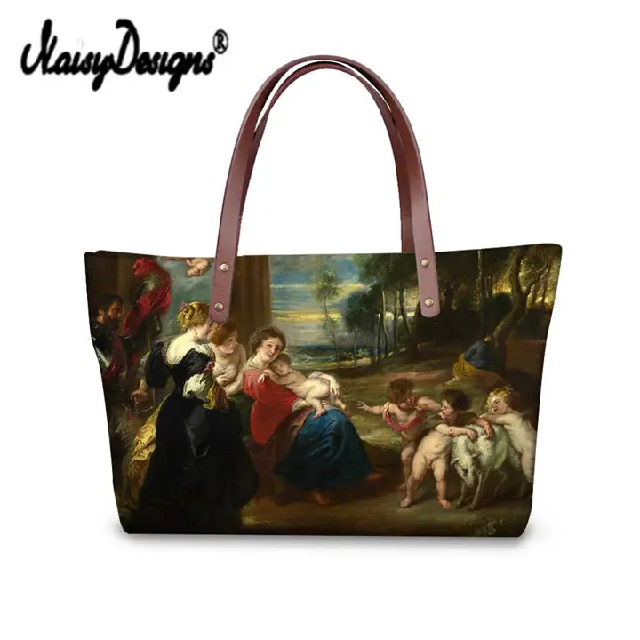 LMQ371AL Женская сумка для покупок Van Gogh Mona Lisa на заказ сумки Прямая неопреновые большие сумки Tote Bolsa Feminina Sac a Main Crossbody - Цвет: LMQ371AL