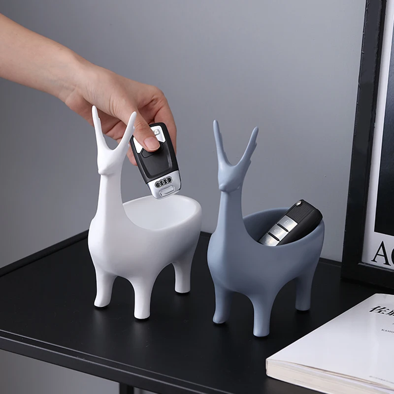 Креативный 3D держатель для автомобильных ключей в форме оленя дома из смолы и