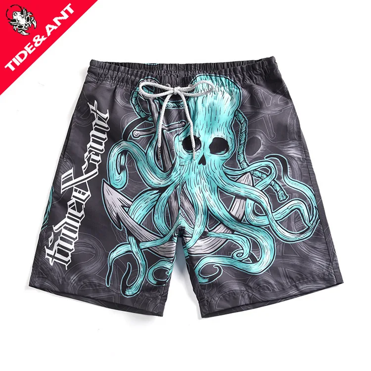 Мужские быстросохнущие шорты для плавания с 3d осьминогом|Шорты серфинга и пляжа|