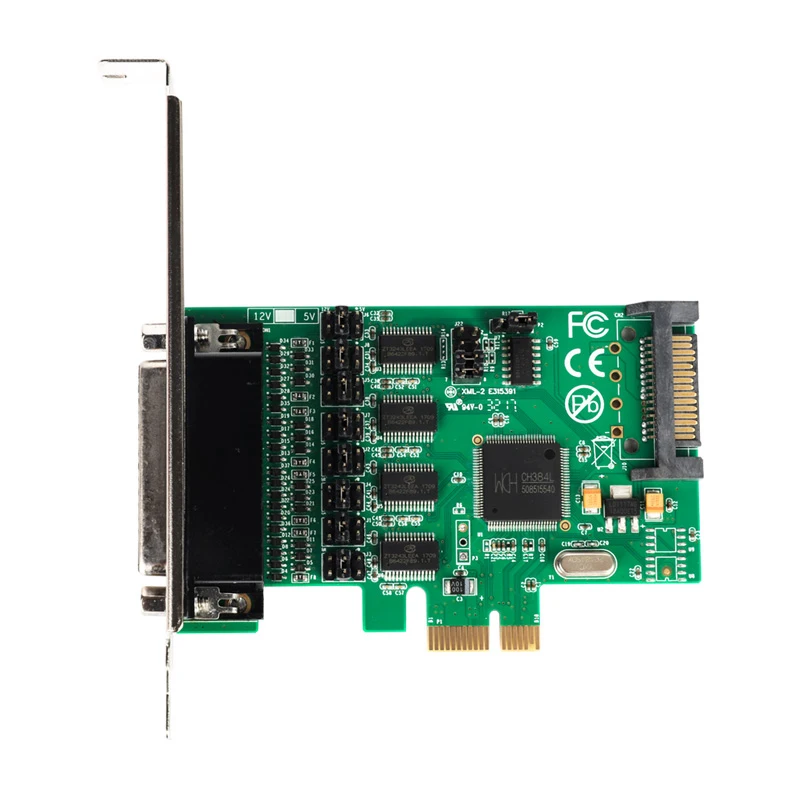 PCI express 4 порта серия e мульти RS232 DB9 com адаптер 5VDC 12DV PCIe мощный низкопрофильный