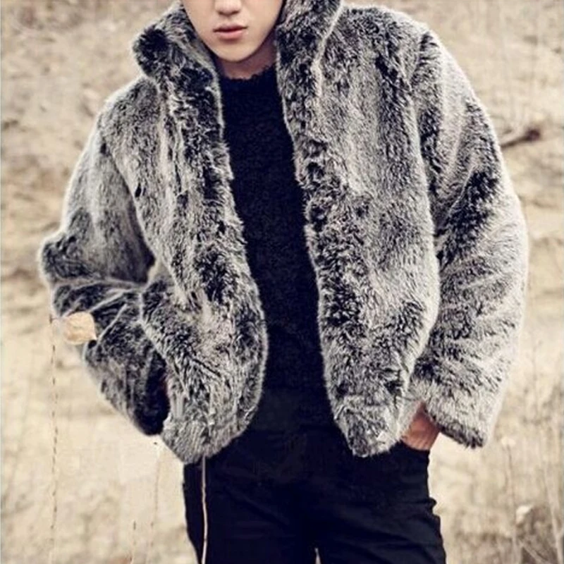 Лидер продаж! Мужские 2017 новые зимние теплые модные длинношерстная