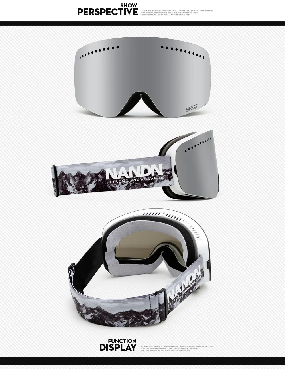 NANDN лыжные очки двухслойные UV400 Анти-туман большие Лыжные маски очки для катания на лыжах мужчины женщины сноуборд очки