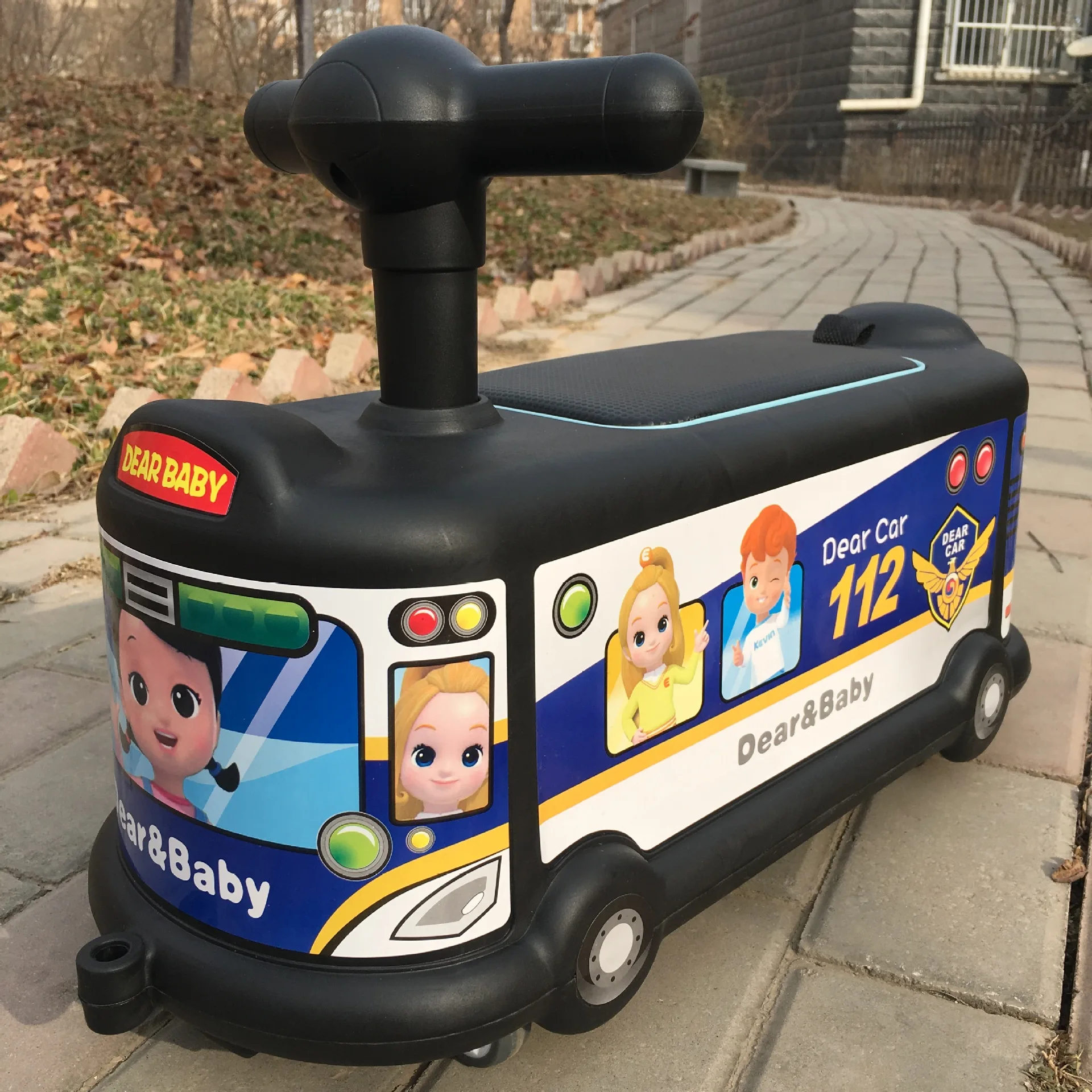 dear baby 1 Детские игрушки машинка с рулем четырехколесный Универсальный бесшумный ходунки колеса дети кататься на игрушки, детская игрушка автобус - Цвет: dear baby 1