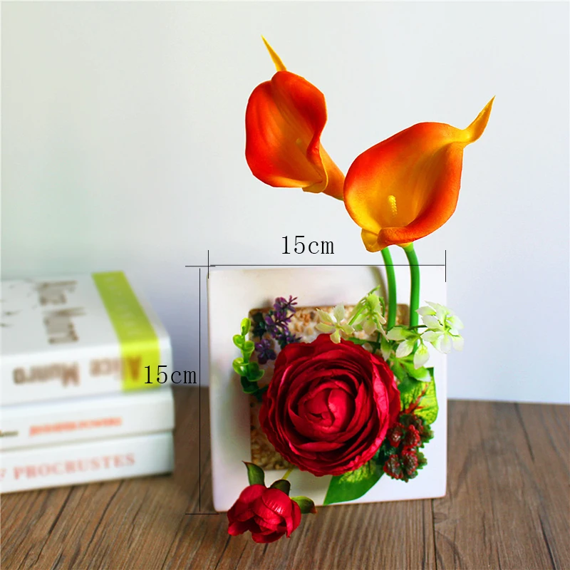 3D креативная Metope Rose Calla Lily растения суккуленты имитация дерева фоторамка
