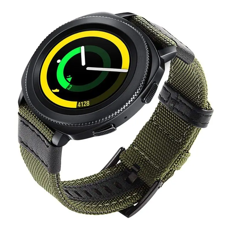 Удобный нейлоновый и кожаный ремешок для samsung gear Sport/Galaxy Watch 42 мм/для Garmin Vivoactive 3/Ticwatch 2/E