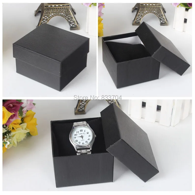 Бесплатная доставка черная коробка для наручных часов с подушкой квадратная
