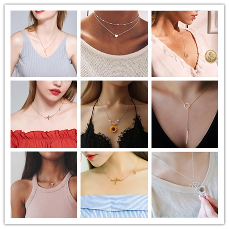 Винтажное крошечное ожерелье сердца для женщин короткое с цепочкой и кулоном в