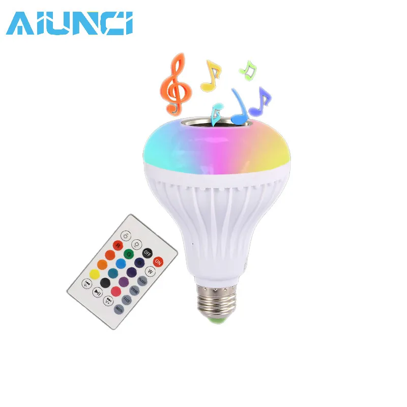 

Лидер продаж, умная Беспроводная Bluetooth-Колонка E27 RGB RGBW, лампочка с регулируемой яркостью для воспроизведения музыки, светодиодная лампочка ...