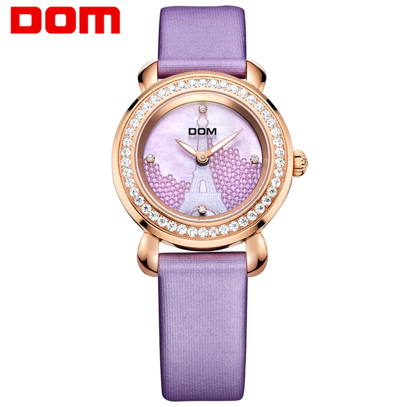DOM G 613 высокого качества Повседневная fashionParis Башня пояса часы женские кварцевые