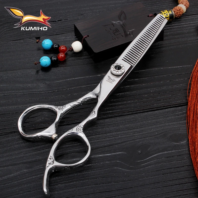 

KUMIHO stainless steel hair scissors salon hair thinning scissors Free shipping Japanese hair thinner for barber basic style