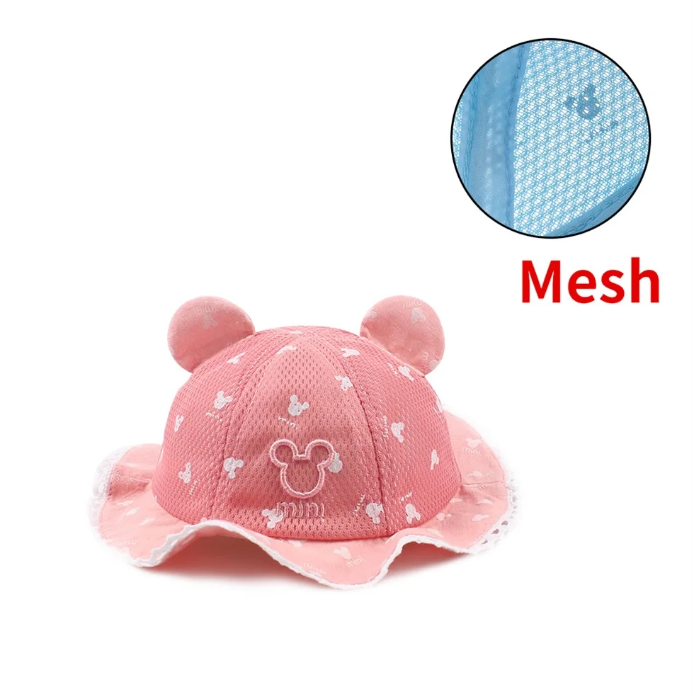 Apricot Mesh Кружевная Панама детская шляпа для девочек с принтом детская шапка для девочек с ушками мышки однотонная хлопковая шапка для малыша весенние солнечные шляпы Детские для девочки одежда - Цвет: Apricot Mesh