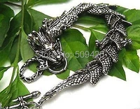 xfs2335 stunning tibet silver dragon mens bracelet