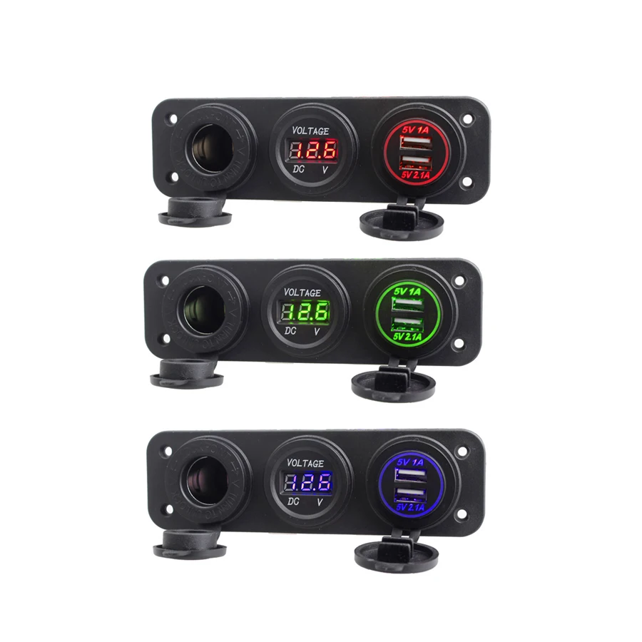 Зарядное устройство hyzhatto 10 в 24 для автомобиля лодки мотоцикла с двумя usb портами
