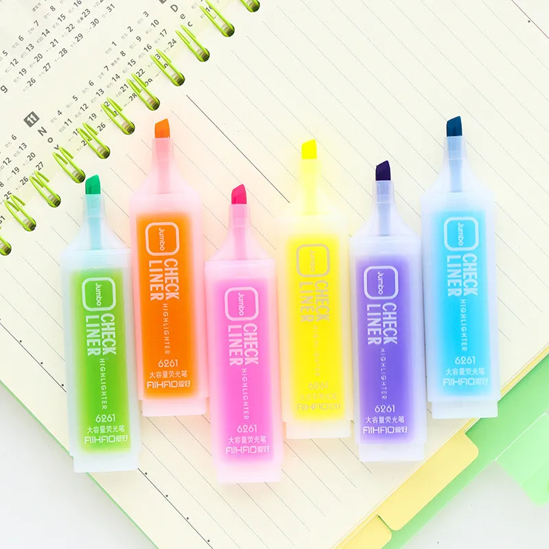 DL Love of lovely creative stationery candy color and large capacity fluorescent pen student key marking 6 | Канцтовары для офиса
