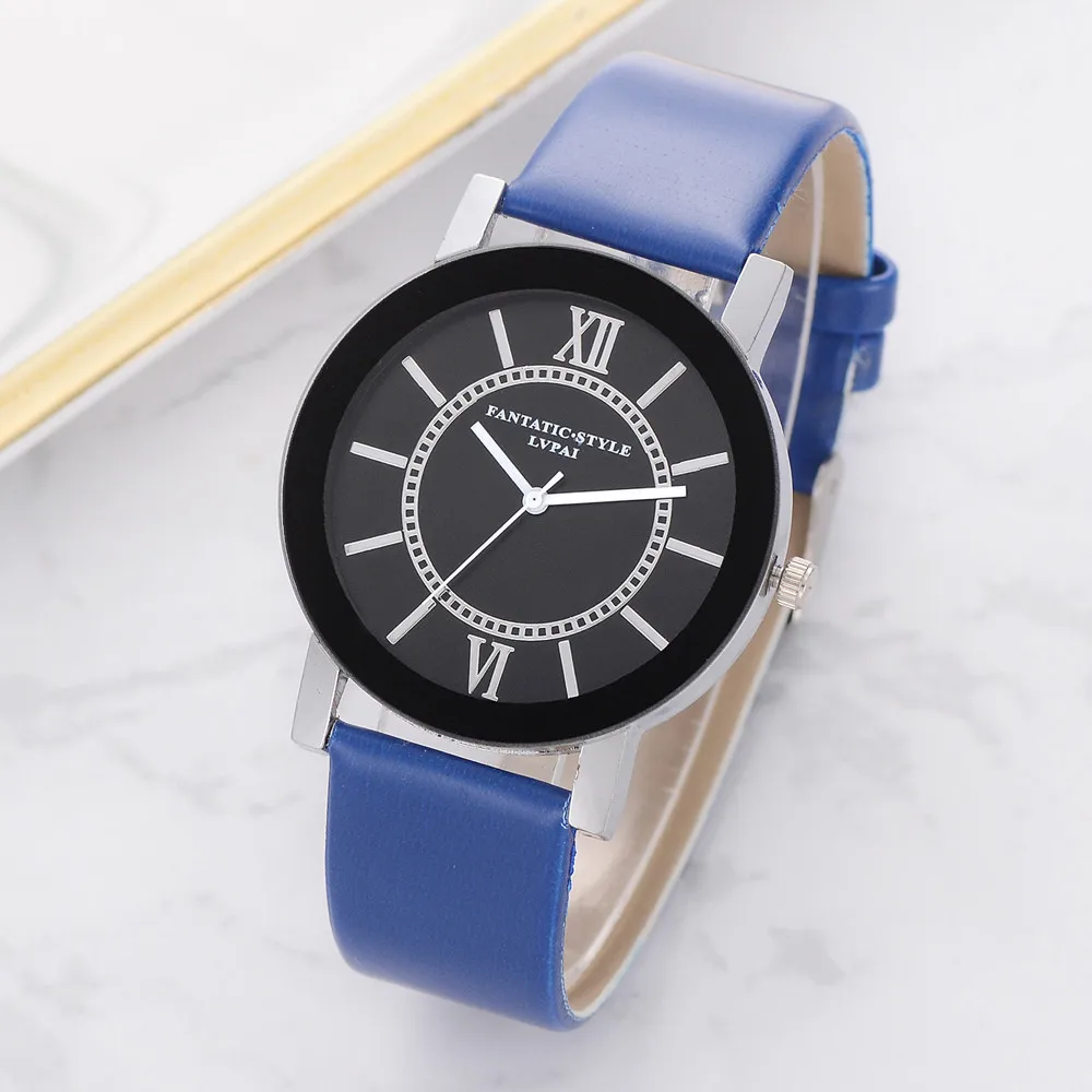 Роскошные женские часы в простом стиле элегантные с кожаным ремешком