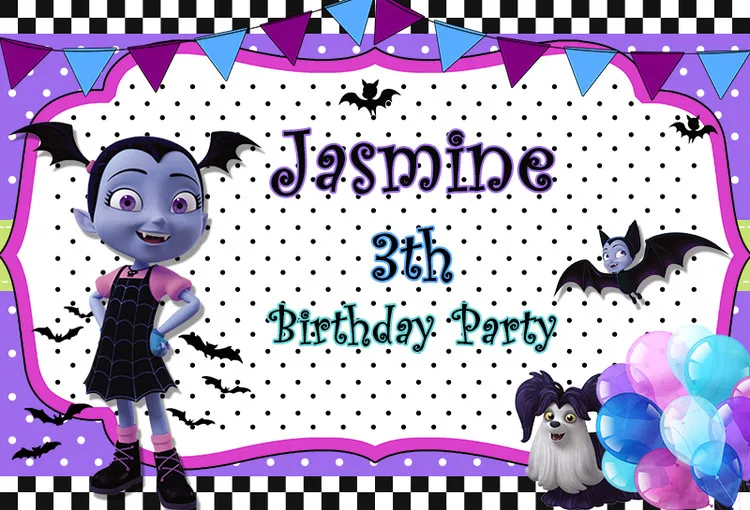 MEHOFOTO белый фиолетовый Junior Vampirina фон овсянка воздушный шар Дети День рождения фоны для фотостудии 7x5FT винил