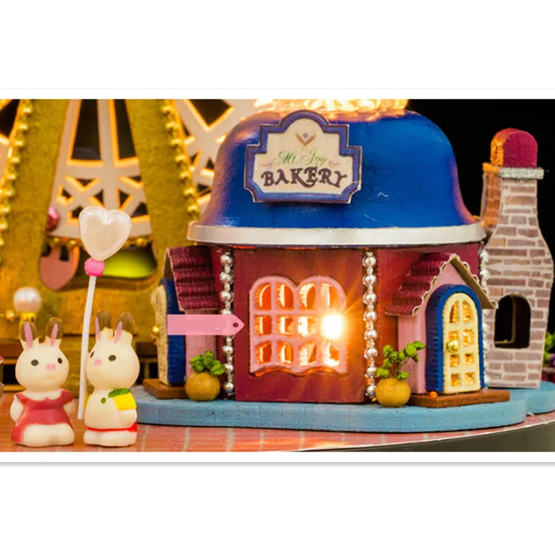 DIY деревянная кукла дом миниатюрная кукольная мебель пластиковый пыльник