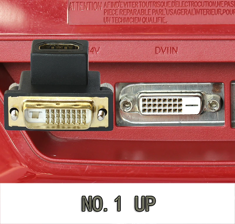 90 градусов вверх и вниз угловой DVI мужчина к HDMI Женский адаптер для компьютера и HDTV и видеокарты